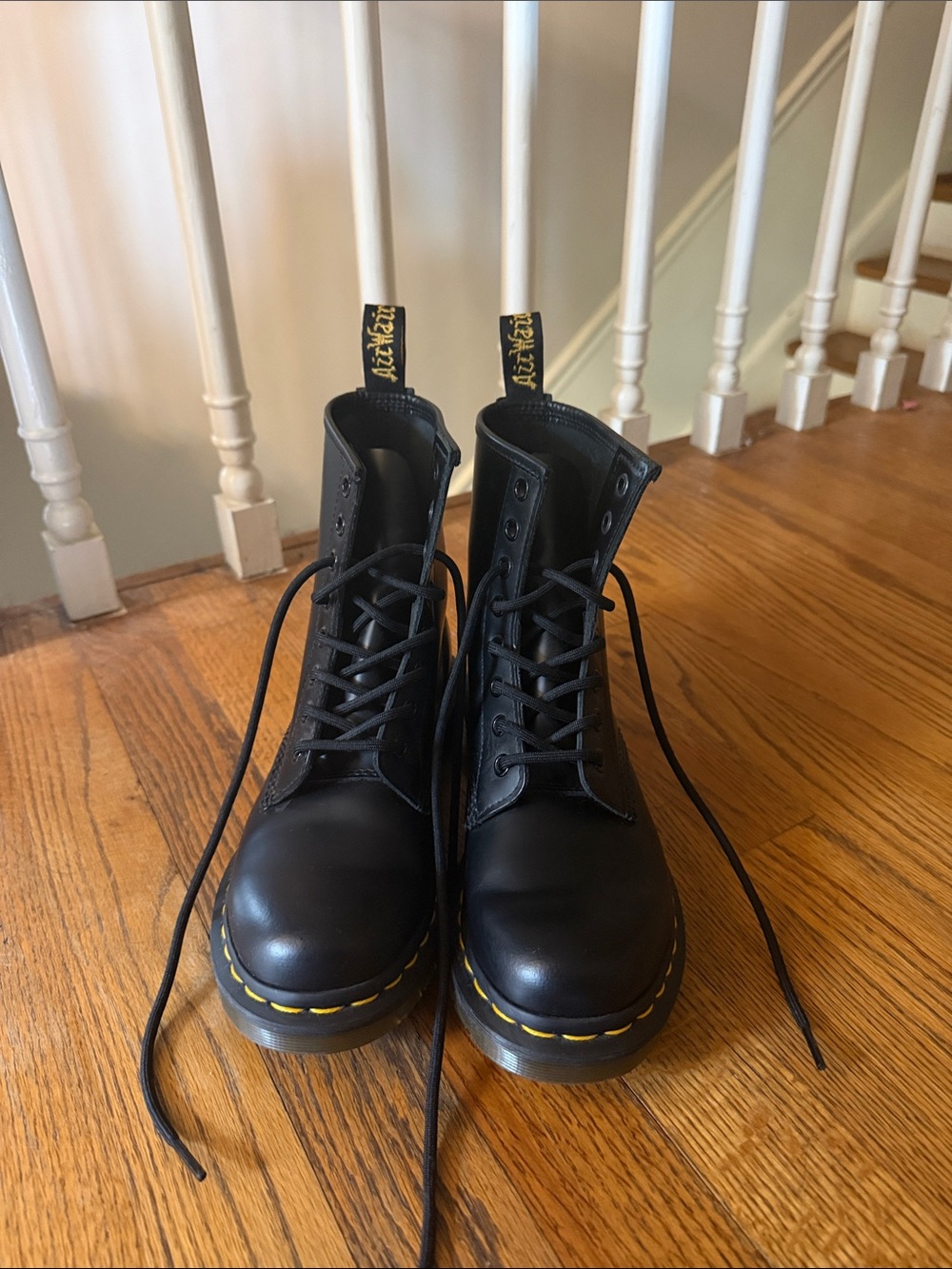 Dr. Martens Black Leather Lace-Up Boots